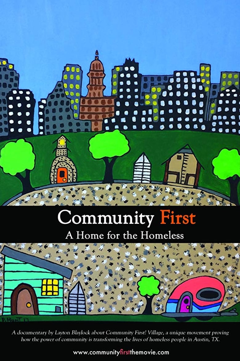 Cartel de community-first-a-home-for-the-homeless